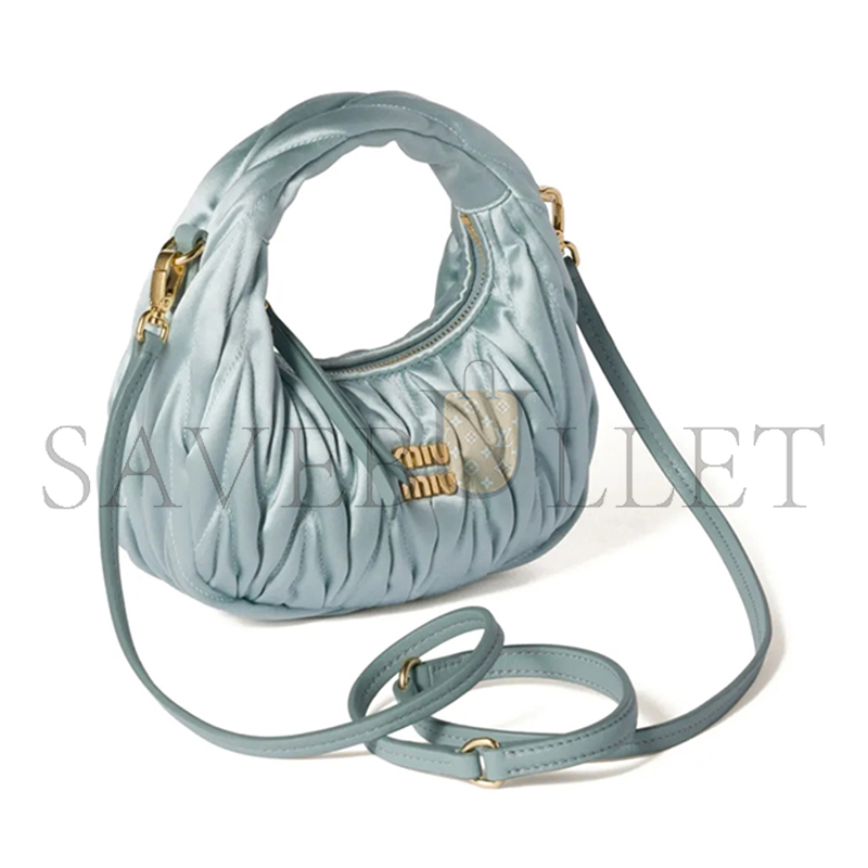 MIU MIU WANDER MATELASSÉ SATIN MINI-BAG 5BP078 (17.5*14*5.5cm)